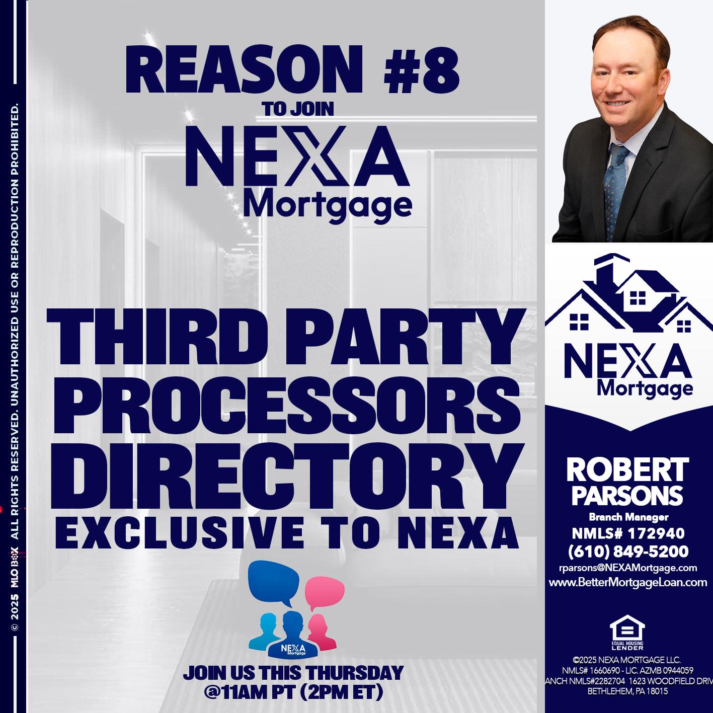 REASON 8 - Robert Parsons -Mortgage Loan Originator