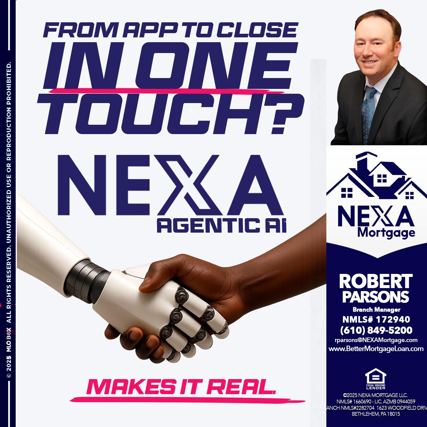 IN ONE TOUCH - Robert Parsons -Mortgage Loan Originator