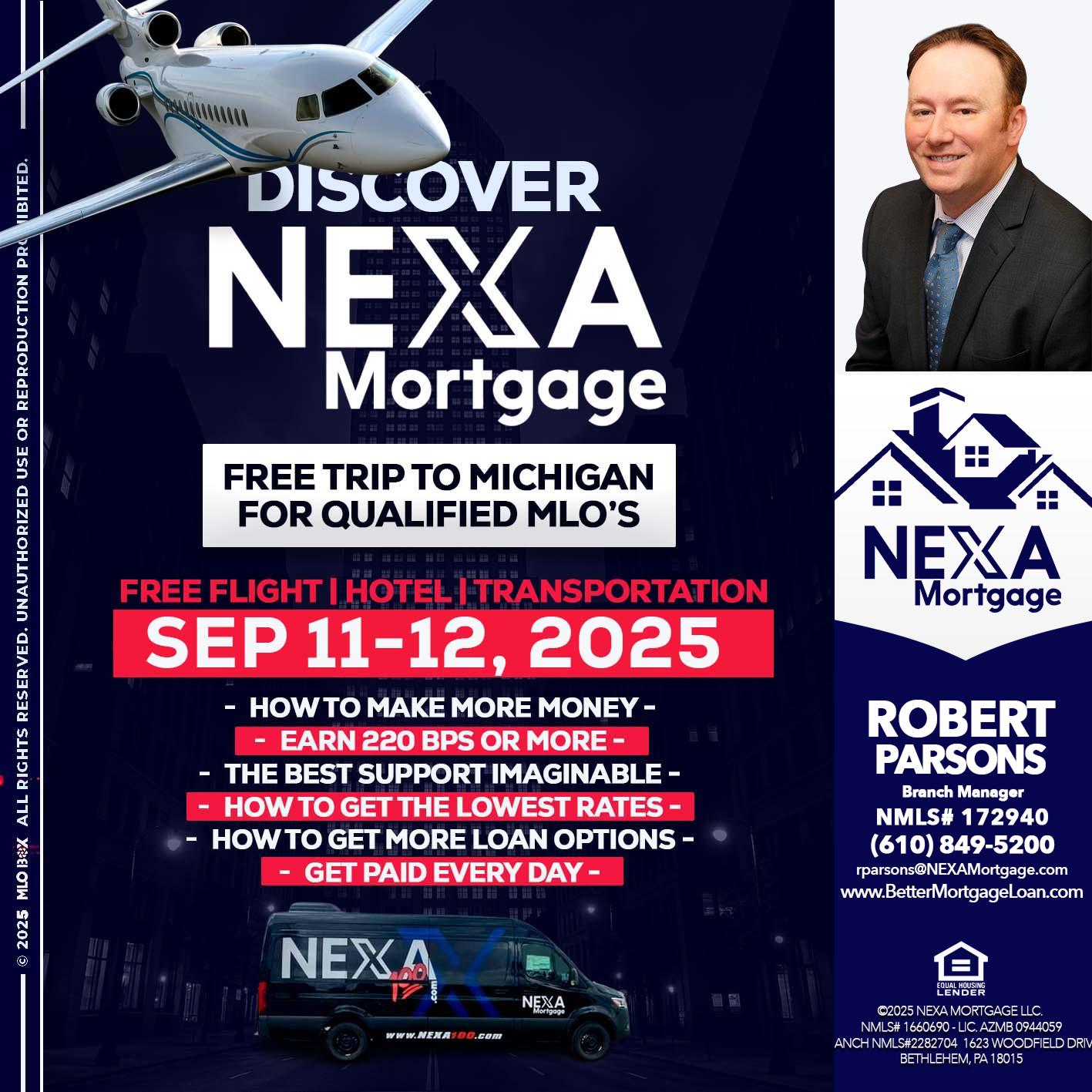 DISCOVER NEXA MORTGAGE - Robert Parsons -Mortgage Loan Originator