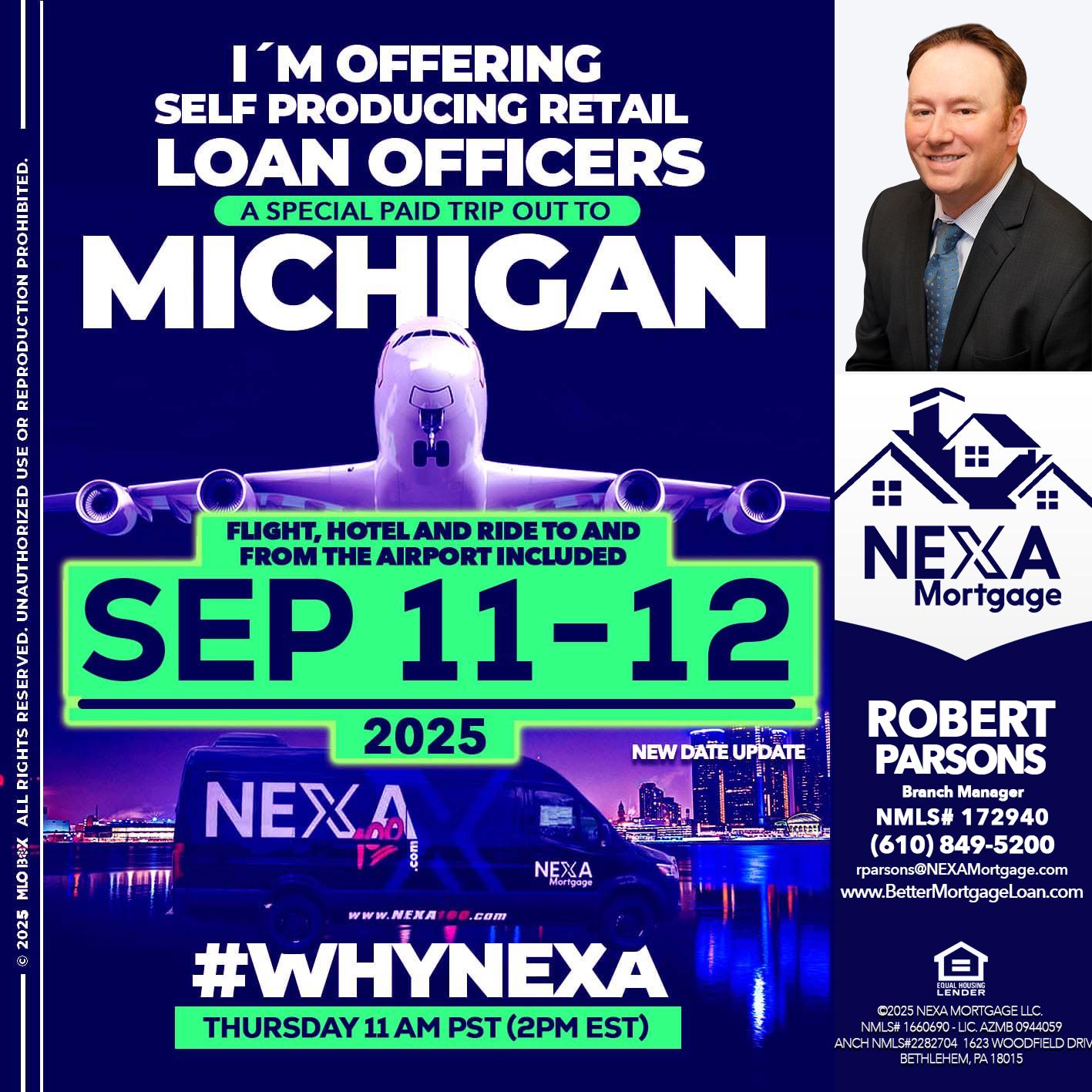 michigan sep 11-12 - Robert Parsons -Mortgage Loan Originator