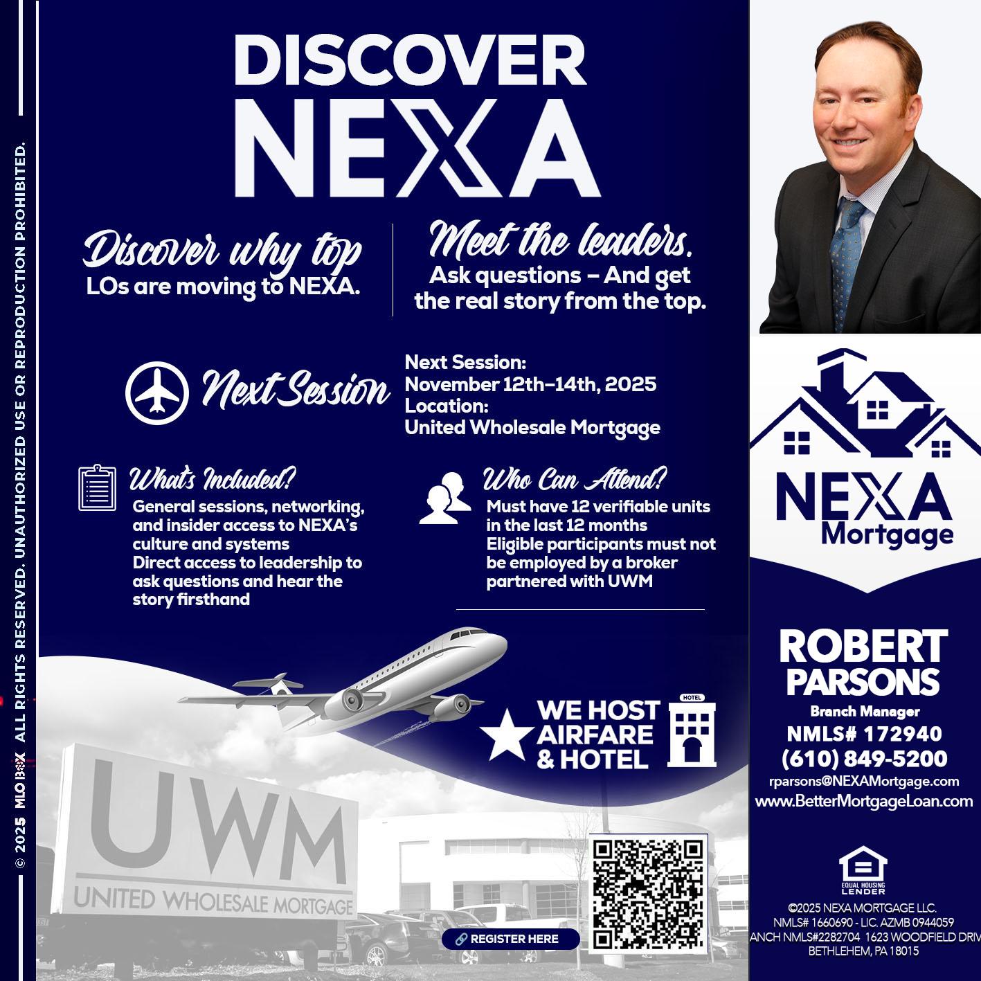DISCOVER NEXA - Robert Parsons -Mortgage Loan Originator