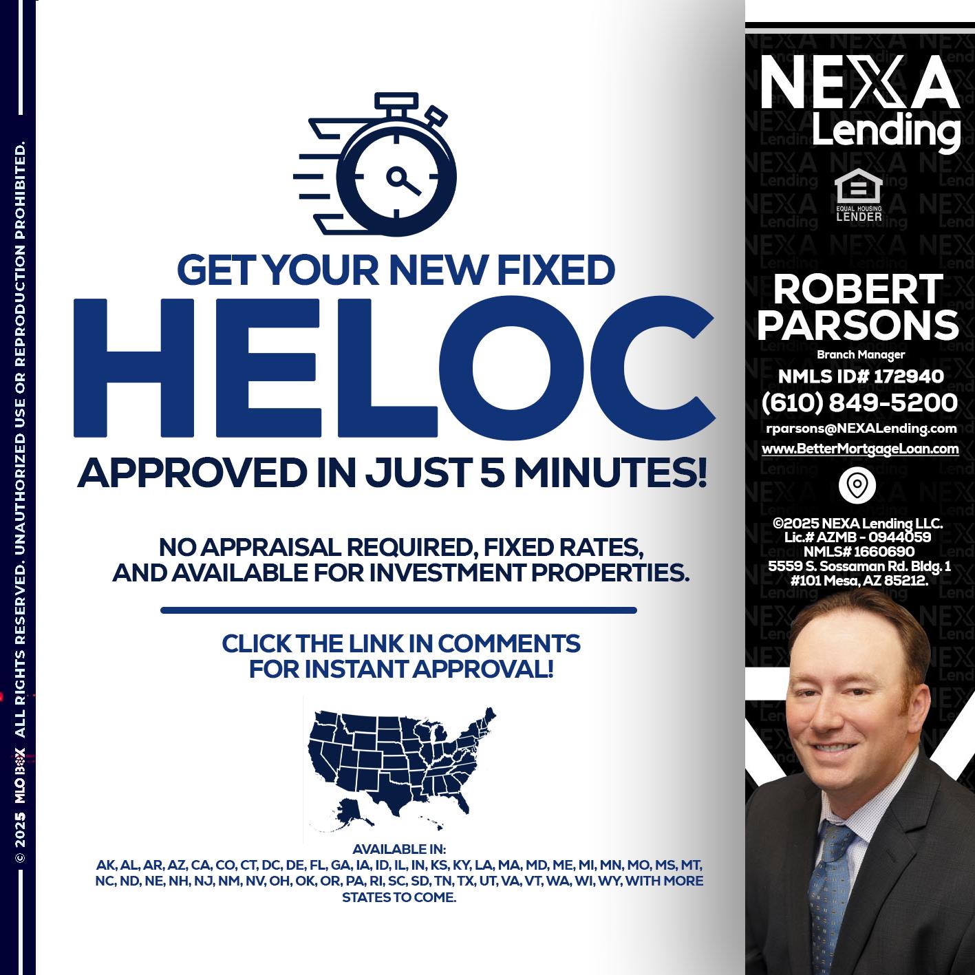 HELOC - Robert Parsons -Mortgage Loan Originator