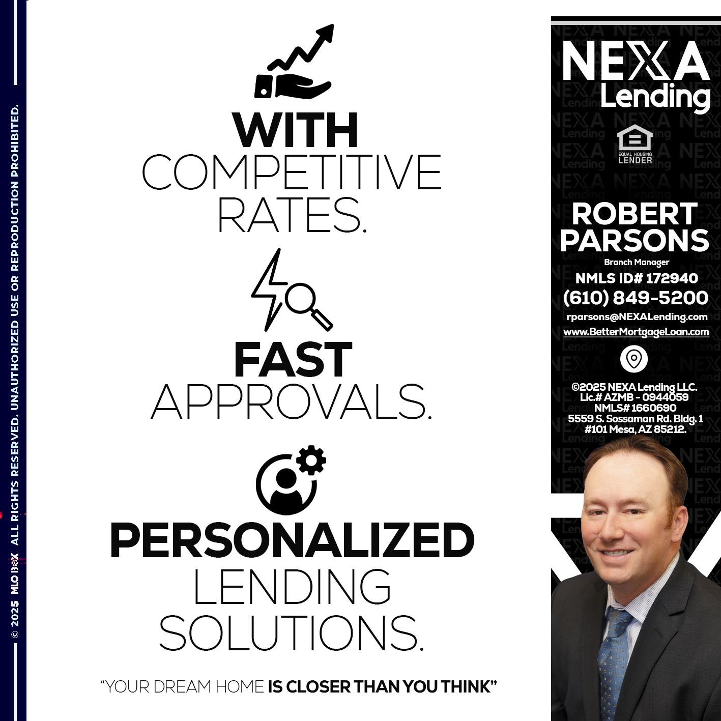 WITH COMPETITIVES RATES - Robert Parsons -Mortgage Loan Originator