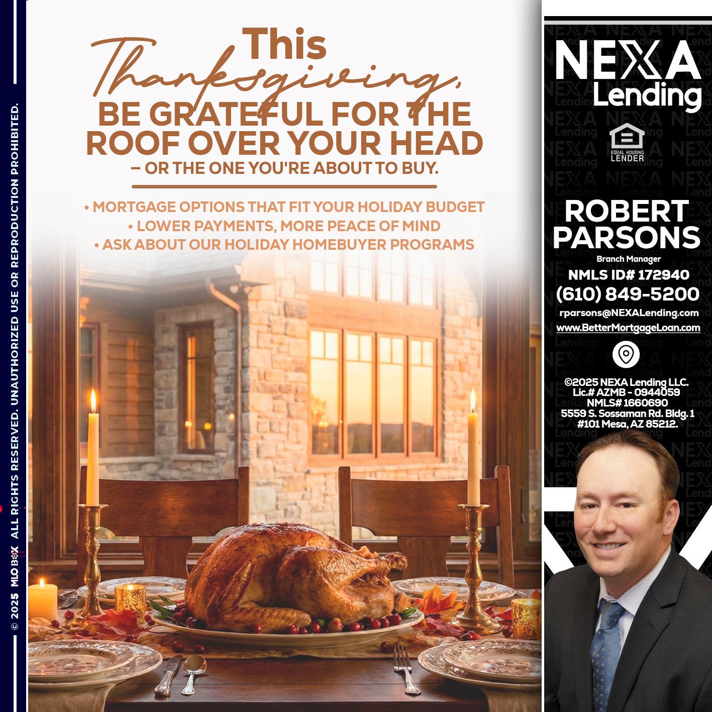 THIS THANKSGIVING - Robert Parsons -Mortgage Loan Originator