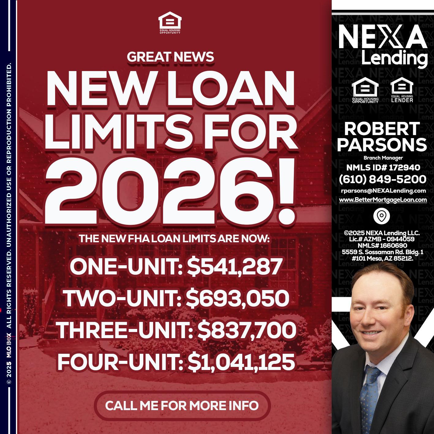 loan limits - Robert Parsons -Mortgage Loan Originator