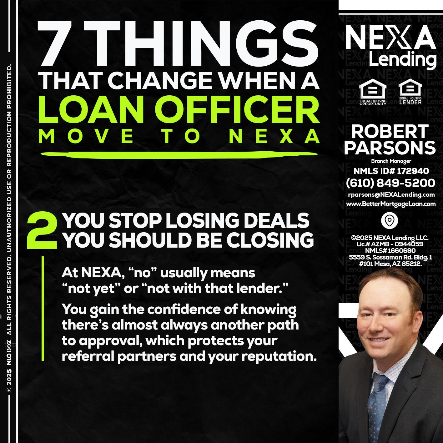 7 THINGS (2) - Robert Parsons -Mortgage Loan Originator