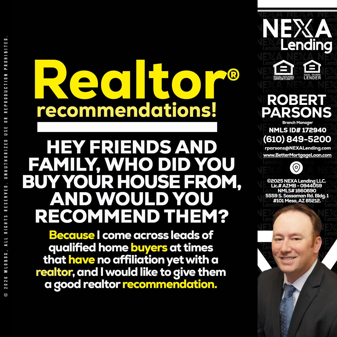 REALTOR - Robert Parsons -Mortgage Loan Originator