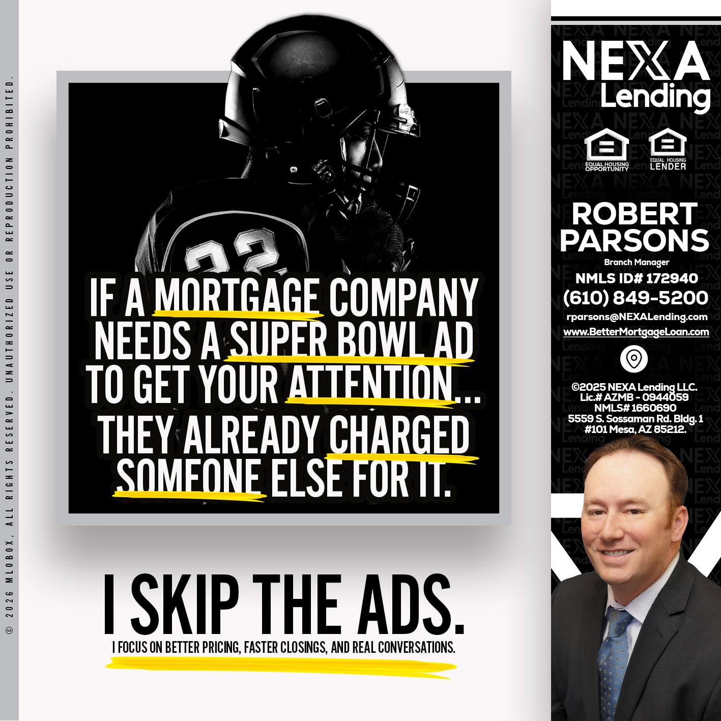 if a mortgage ad - Robert Parsons -Mortgage Loan Originator