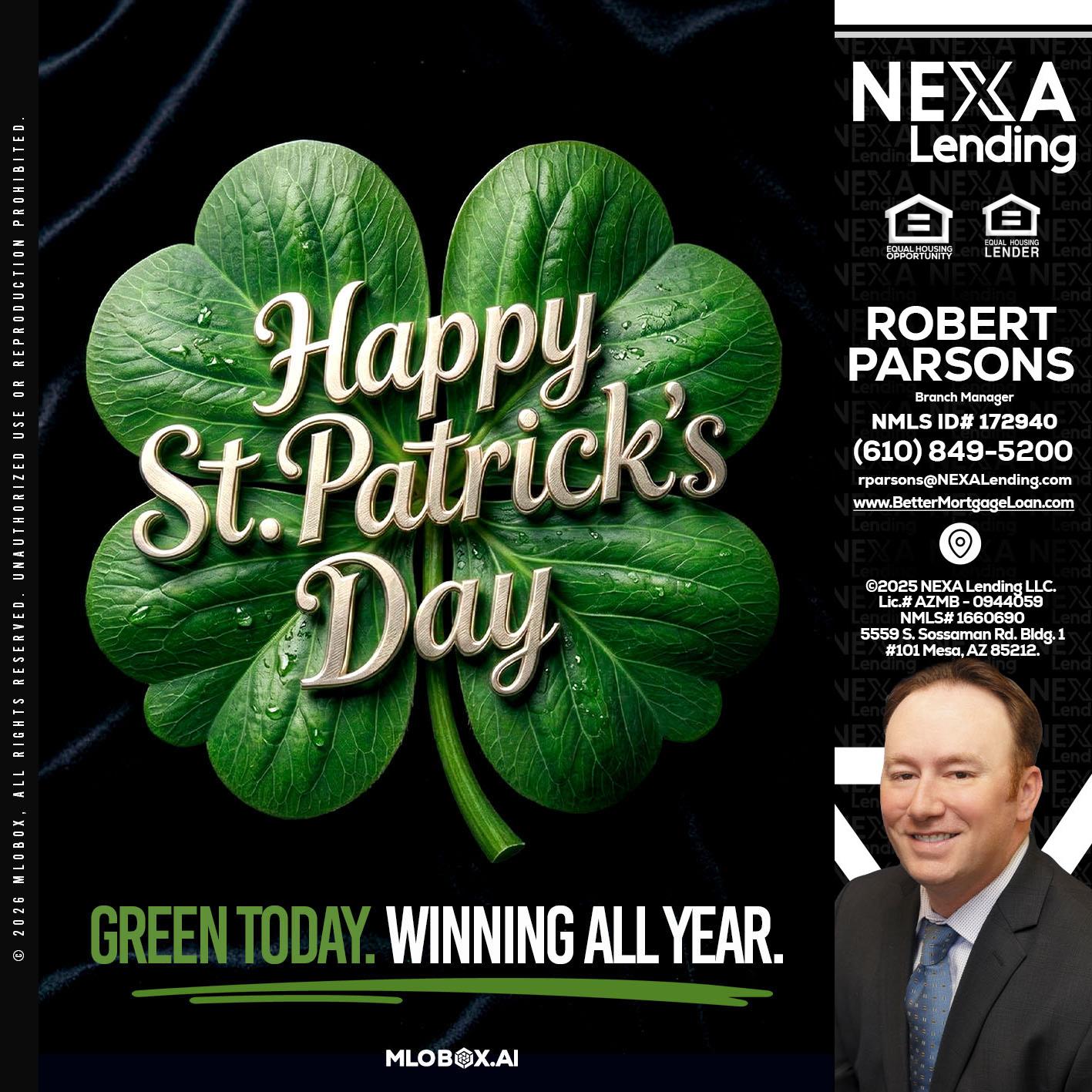 happy st. Patricks day - Robert Parsons -Mortgage Loan Originator