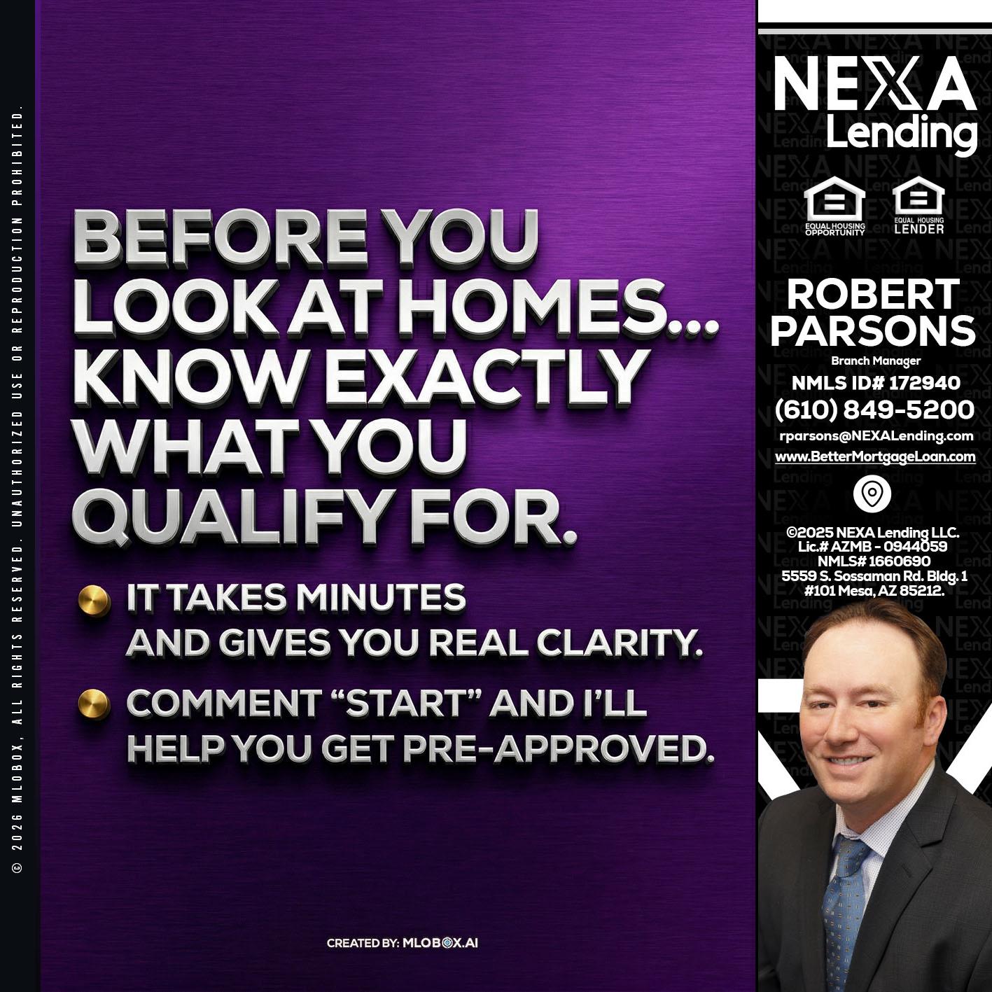 BEFORE YOU - Robert Parsons -Mortgage Loan Originator