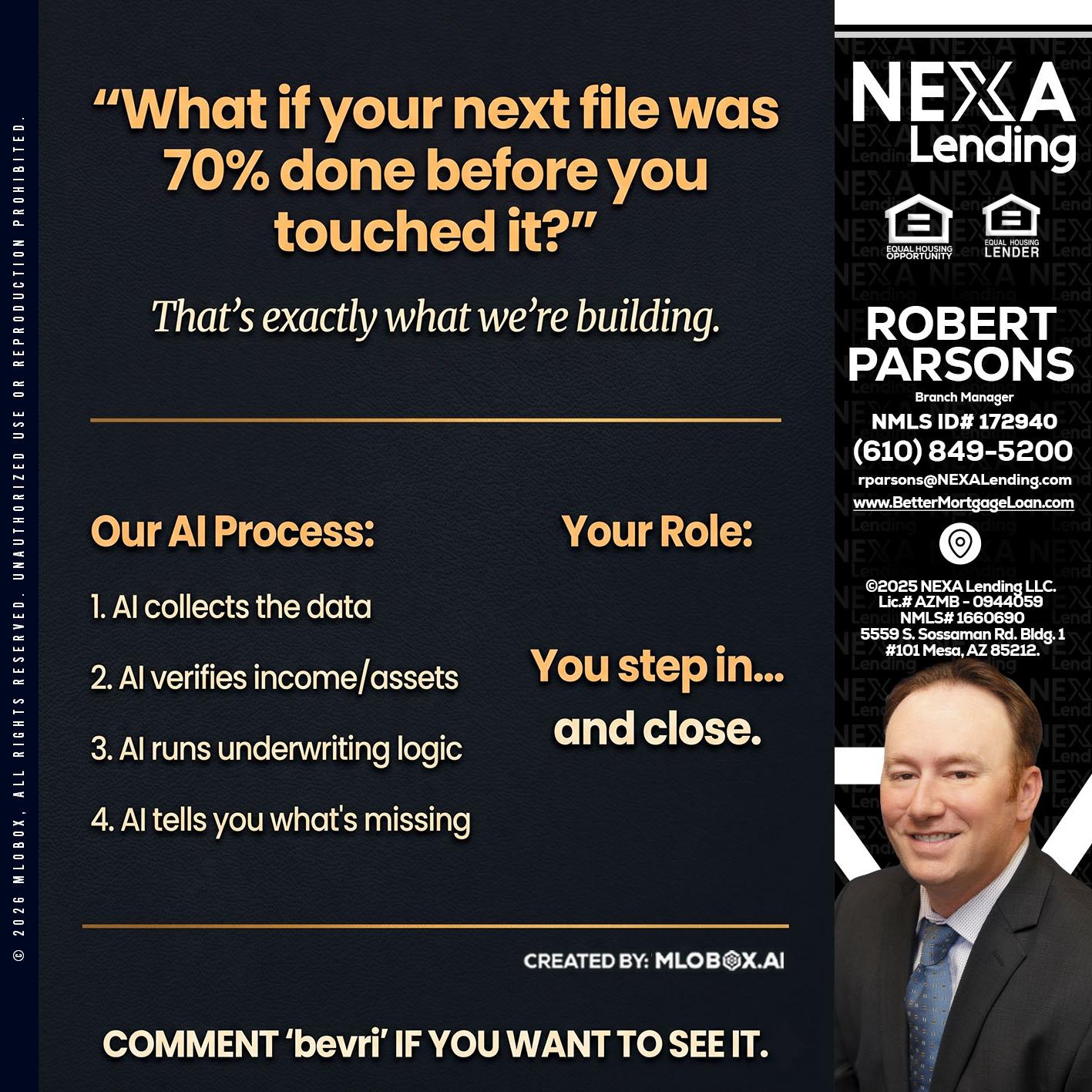 WHAT IF YOUR - Robert Parsons -Mortgage Loan Originator