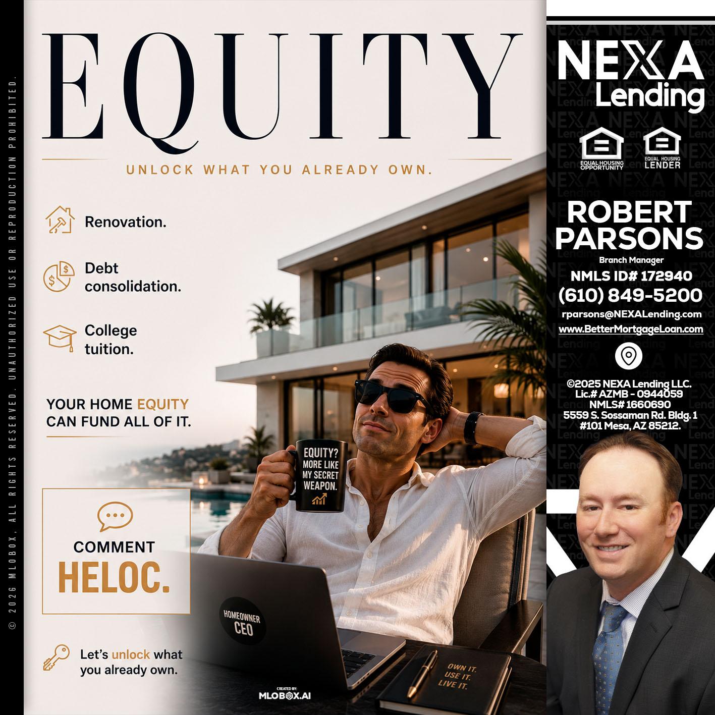 EQUITY - Robert Parsons -Mortgage Loan Originator