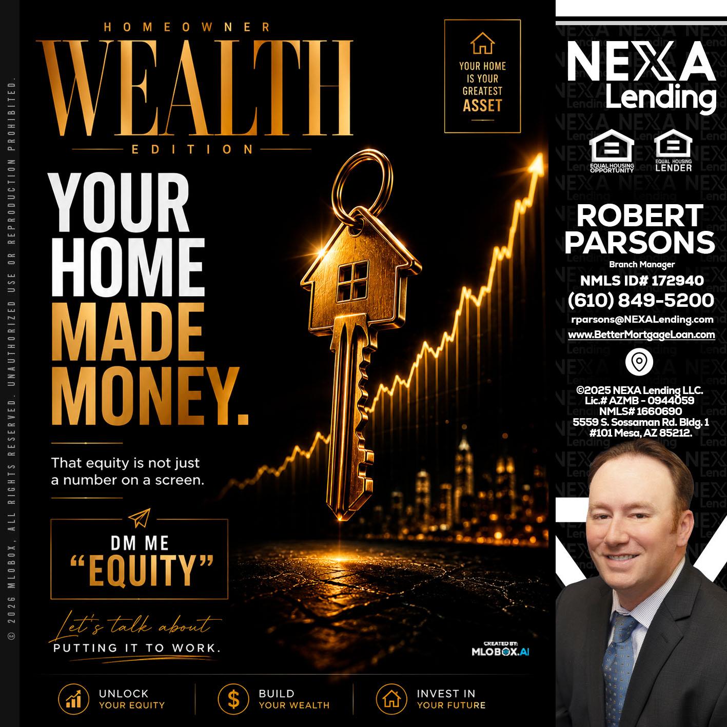 YOUR HOME MADE - Robert Parsons -Mortgage Loan Originator