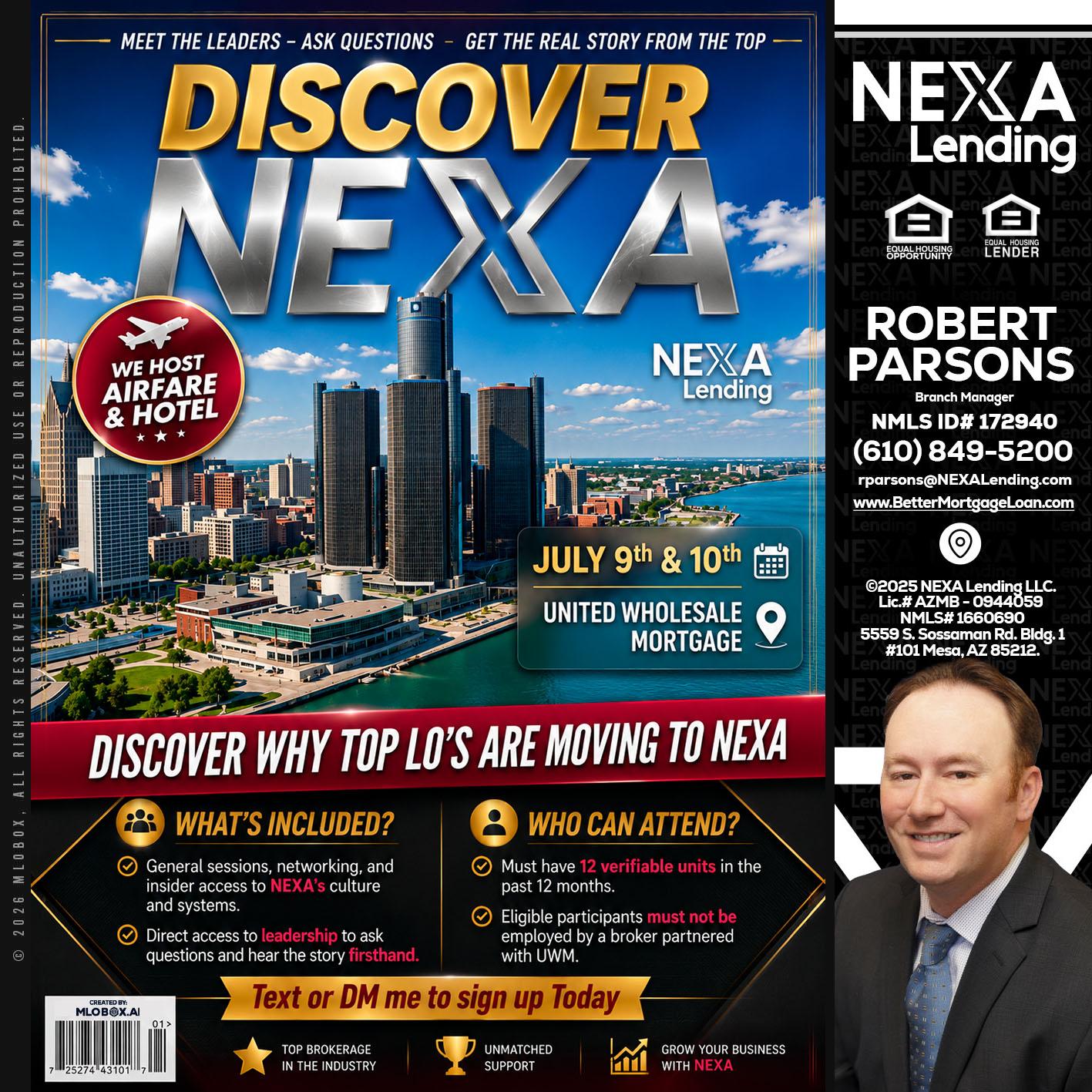 DISCOVER NEXA - Robert Parsons -Mortgage Loan Originator