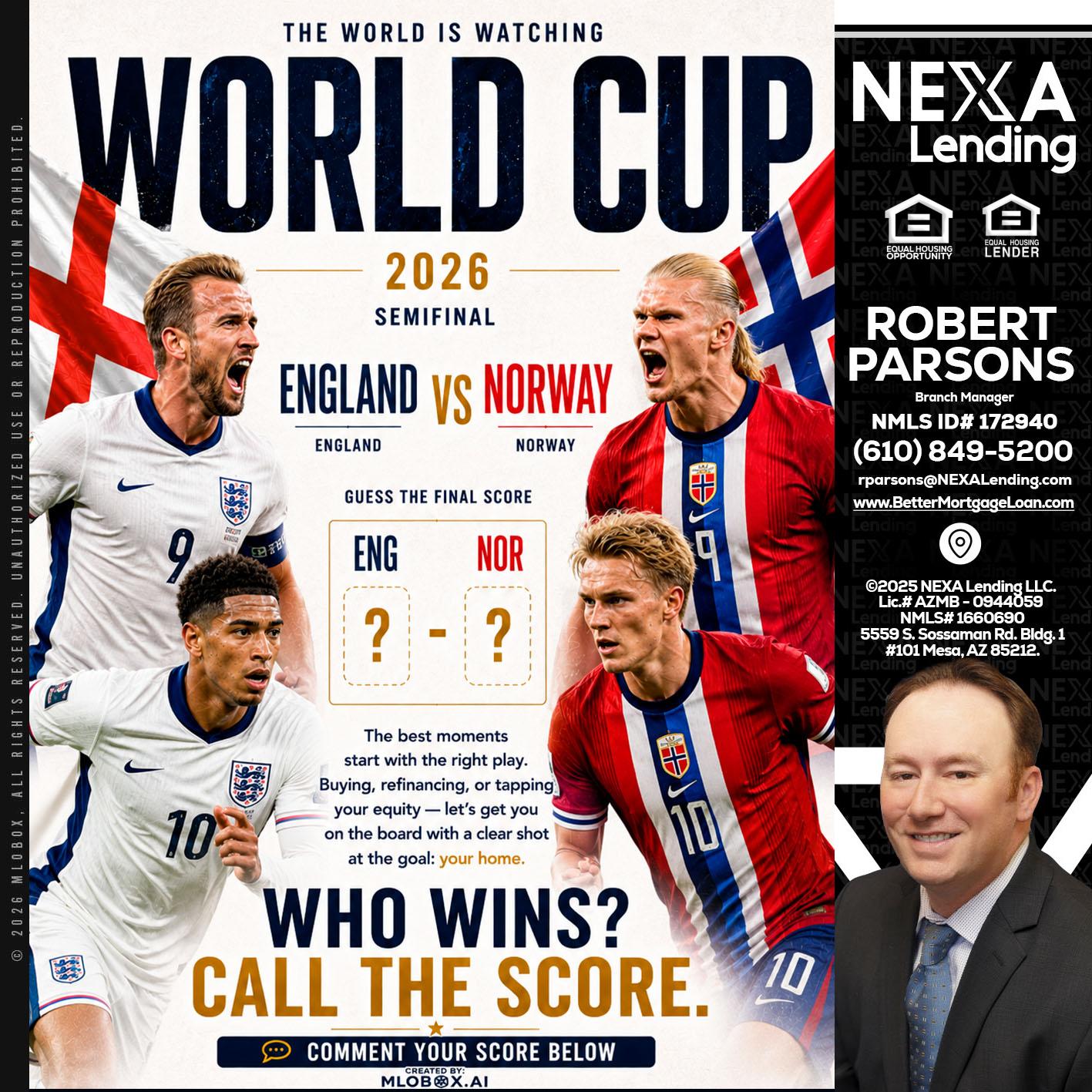 WORLD CUP 2026 - Robert Parsons -Mortgage Loan Originator