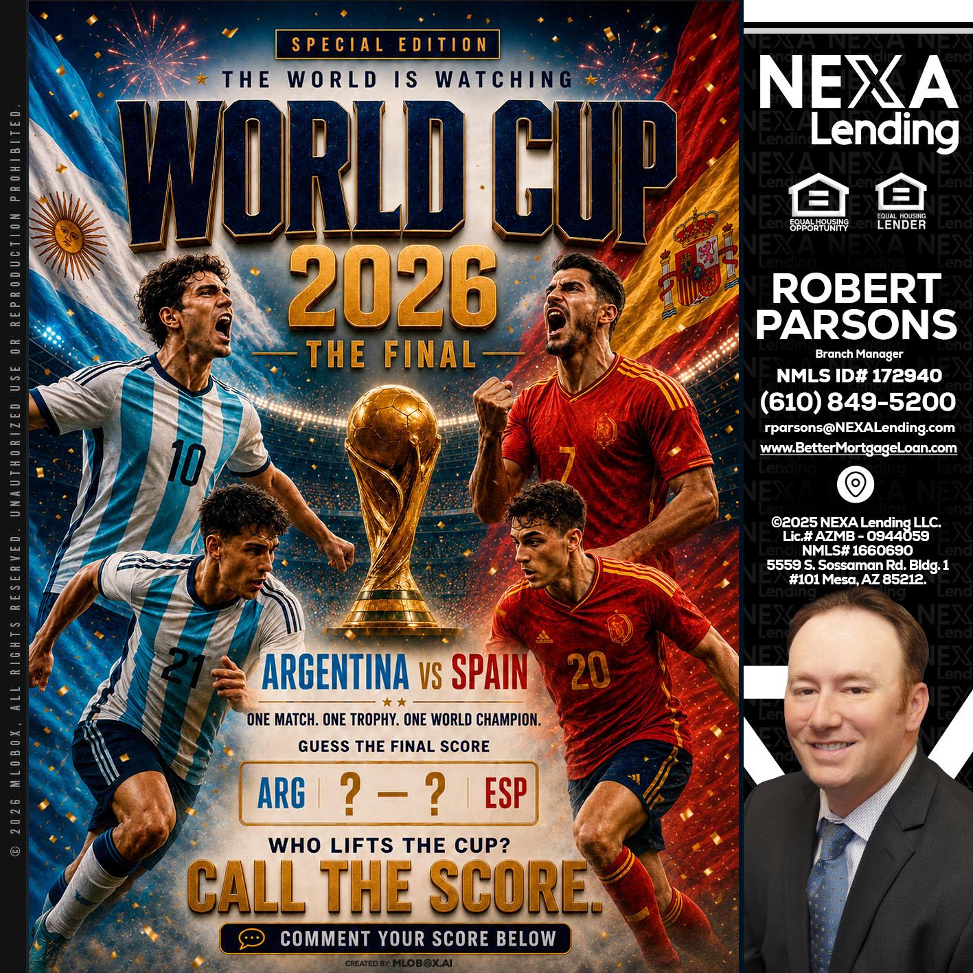 World Cup 2026 finals - Robert Parsons -Mortgage Loan Originator