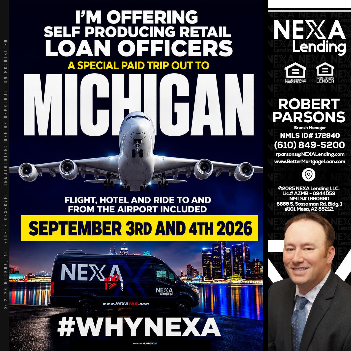 MICHIGAN - Robert Parsons -Mortgage Loan Originator