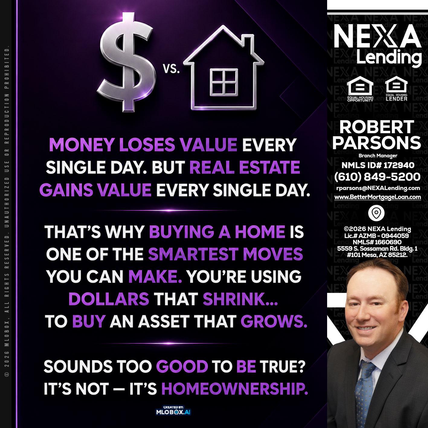 MONEY LOSES - Robert Parsons -Mortgage Loan Originator