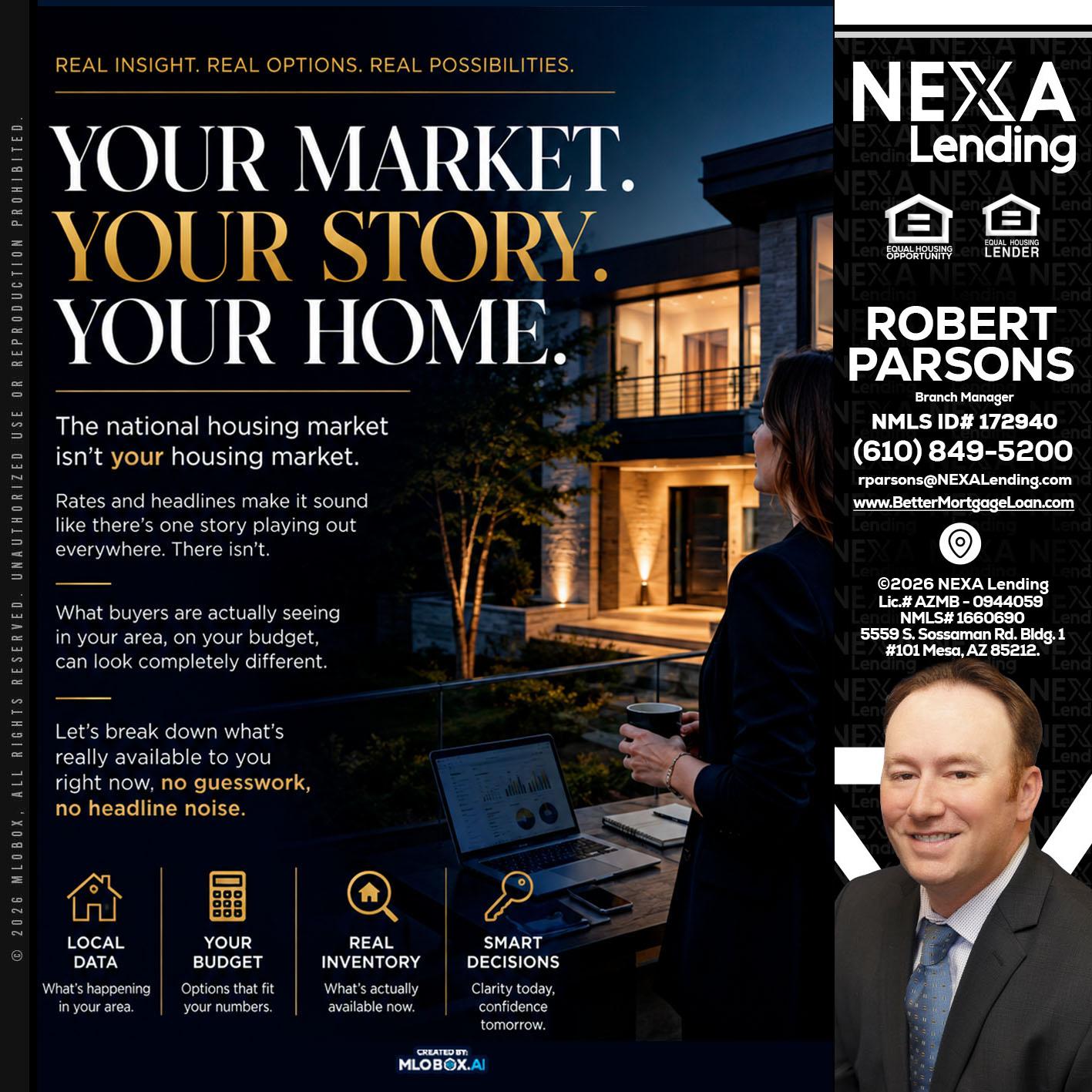 your market - Robert Parsons -Mortgage Loan Originator