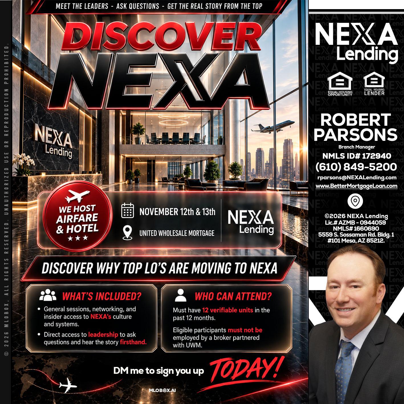 DISCOVER NEXA - Robert Parsons -Mortgage Loan Originator