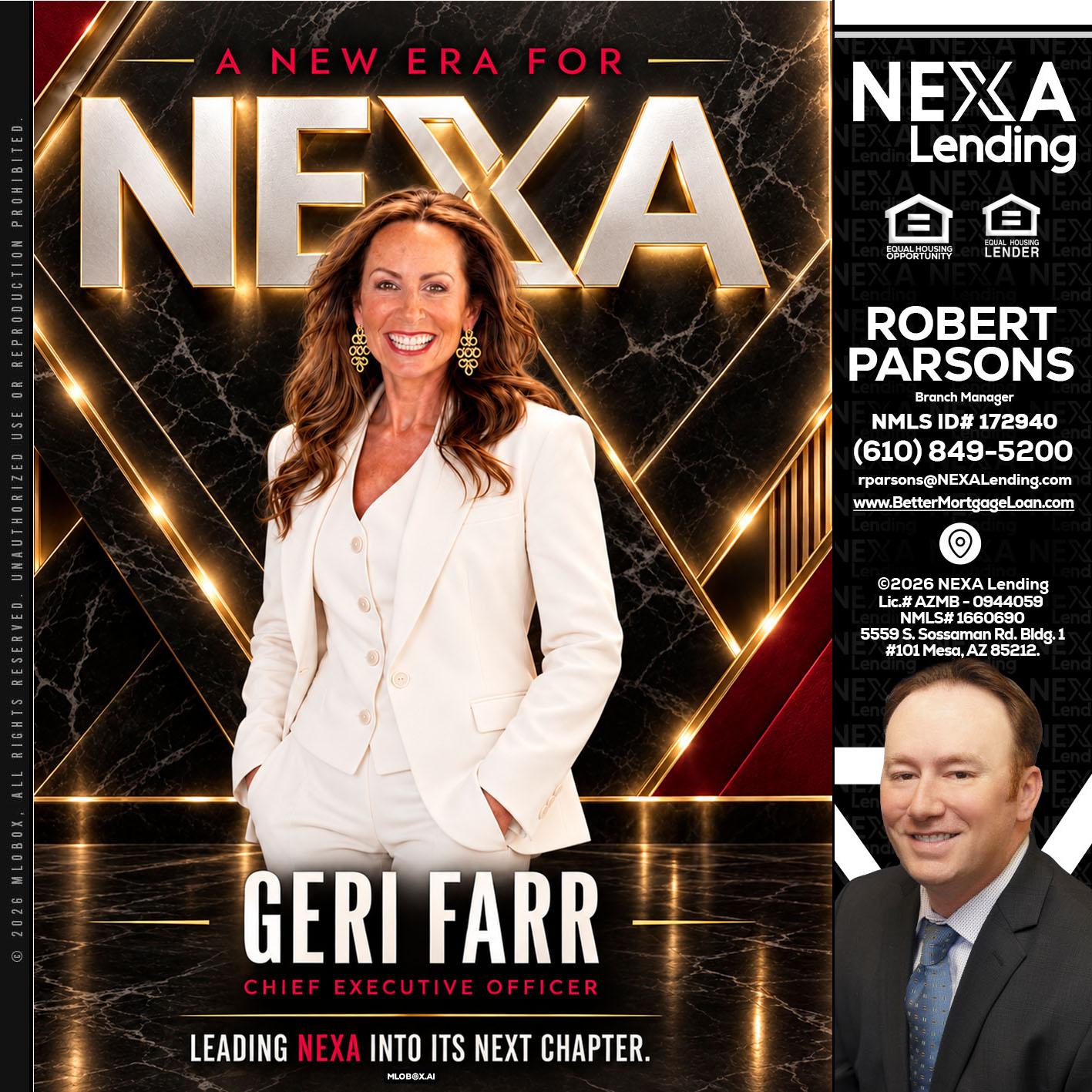 GERI FARR - Robert Parsons -Mortgage Loan Originator