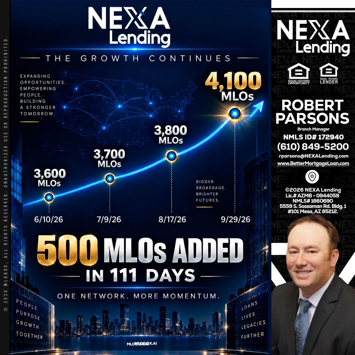 4,100 MLOs - Robert Parsons -Mortgage Loan Originator
