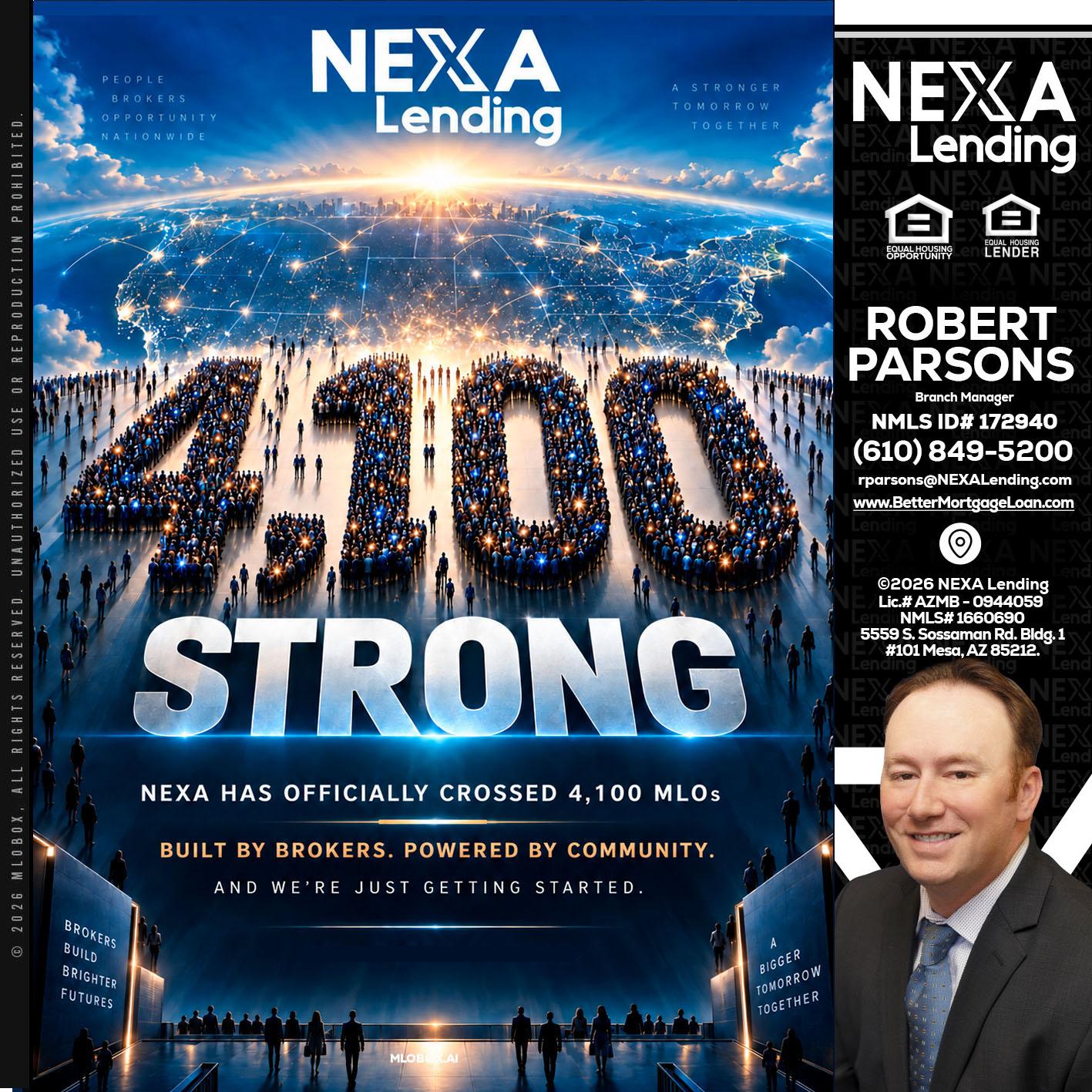4,100 MLOs - Robert Parsons -Mortgage Loan Originator