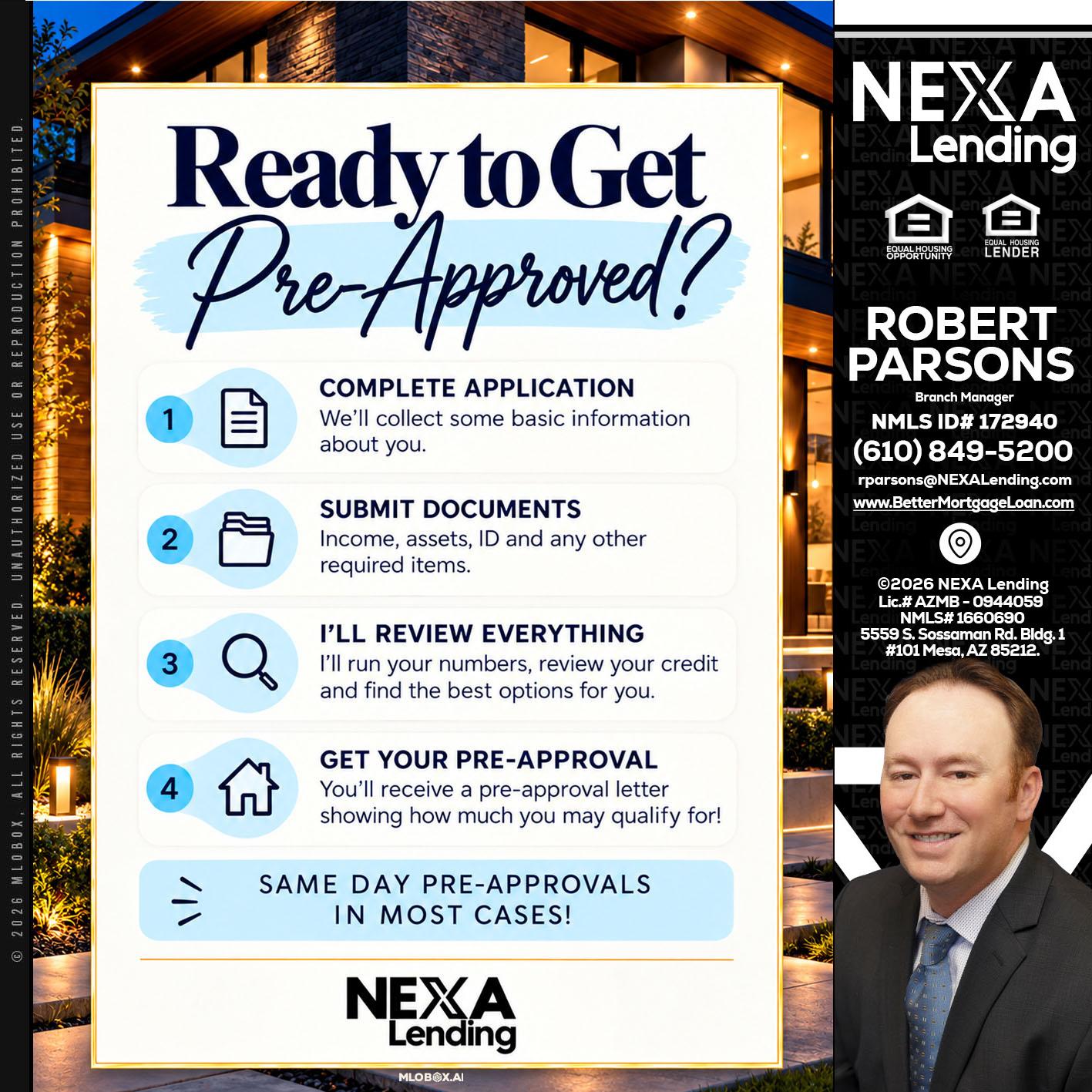 ready to get - Robert Parsons -Mortgage Loan Originator